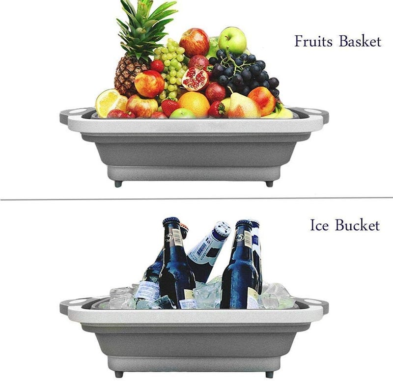 HARIHOME Hari Home Cutting Chopping BoardWashing BowlFruit Vegetable Basket MultipurposeRandom Color 3 in 1 Chopping Board - Image 4