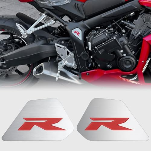 WOOGA Motorcycle Body Frame Filler fit for Ho&n&da CBR 650R CB650R 2019-2025 Frame Side Panel Cover Trim Covers Stainless Steel Badge Decoration Cover CBR 650 R Type R Emblem (Red) - Image 1