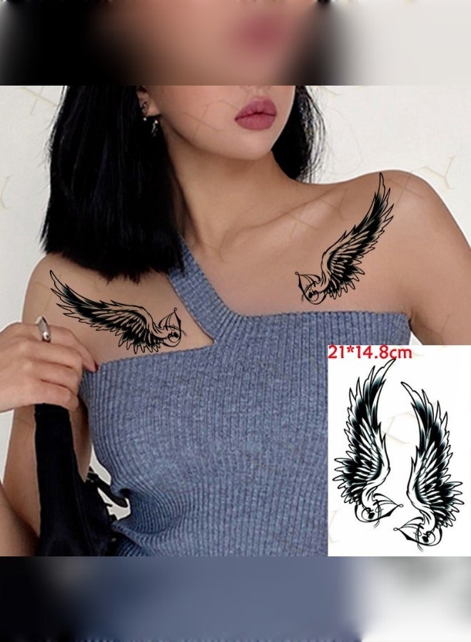 Beautifully Designed Tattoo Sticker Of Black Wing For Hand And Body  - Image 1