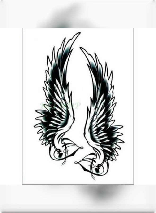 Beautifully Designed Tattoo Sticker Of Black Wing For Hand And Body  - Image 2