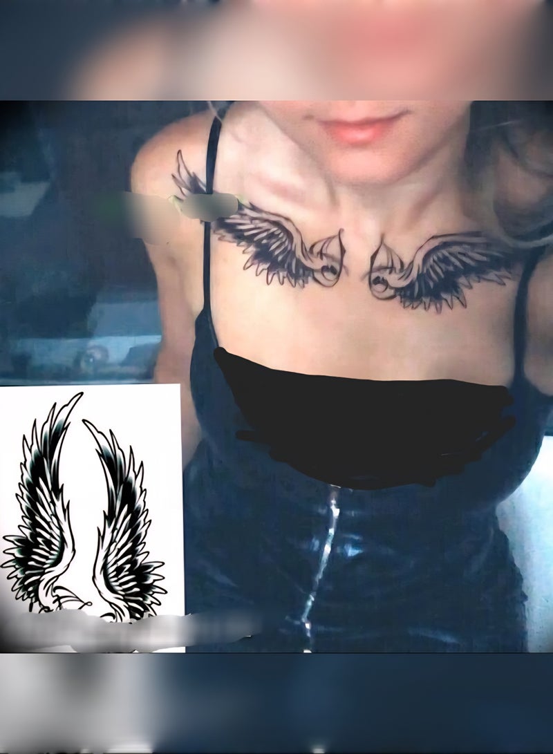 Beautifully Designed Tattoo Sticker Of Black Wing For Hand And Body  - Image 3