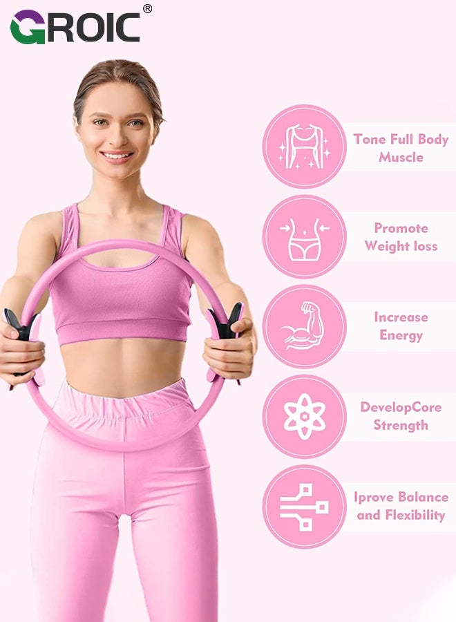 GROIC Thick Yoga Mat Set,6-Piece Yoga Kit for Home Workouts,Yoga Mat, Ball, Foam Roller, Magic Circle, Blocks and Resistance Bands, Home Fitness Kit for Toning - Image 2