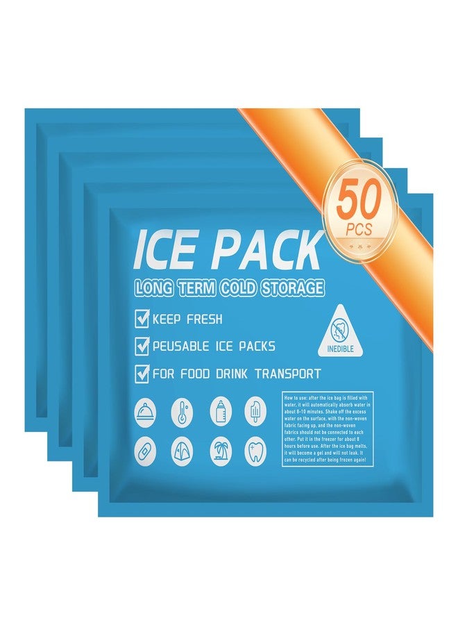 Lagincig 50PCS Ice Packs for Coolers Shipping Lunch Box Cold Cooler Bag Long Lasting Reusable Ice Pack Gel Freezer Packs for Camping Beach Fishing Shipping Food - Image 1