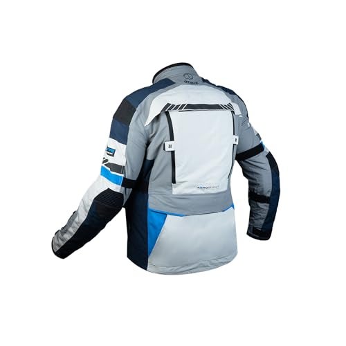 Rynox Stealth Evo 4 Jacket - Motorcycle Touring Jacket with Impact Protection and Abrasion Resistance - Arctic Blue, Medium - Image 2