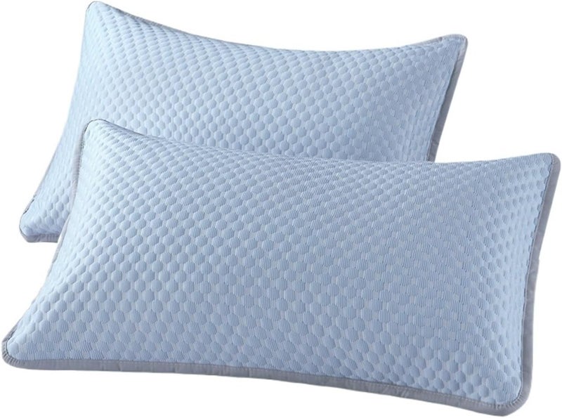 Summer Cool Bean Pillowcase air Conditioning Pillow Without 48 * 74cm(Light Blue) - Image 1
