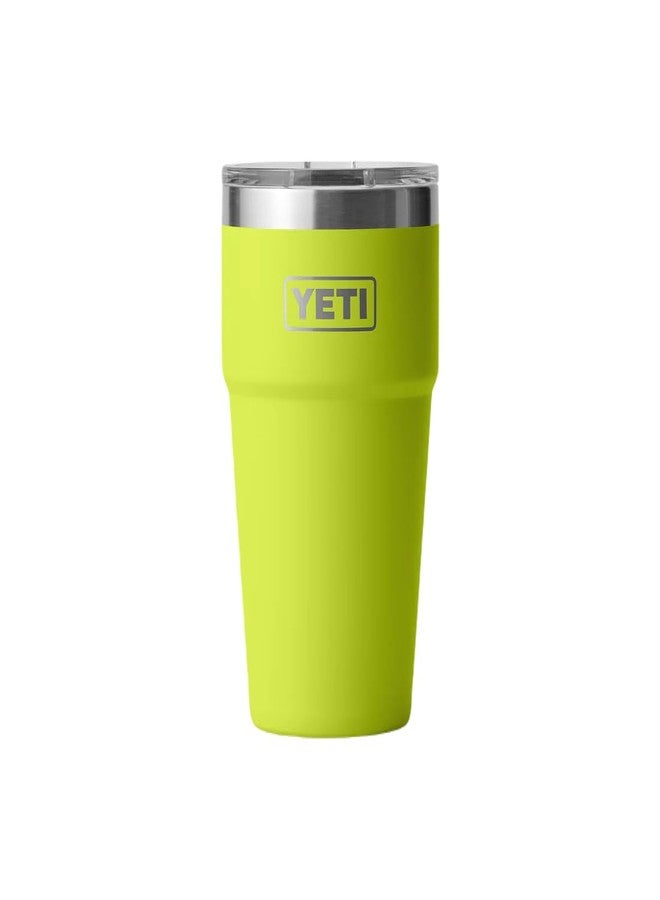 يتي كوب YETI Rambler سعة 16 أونصة قابل للتكديس، معزول بتفريغ الهواء، مصنوع من الفولاذ المقاوم للصدأ مع غطاء MagSlider - لون أخضر مصفر - Image 1