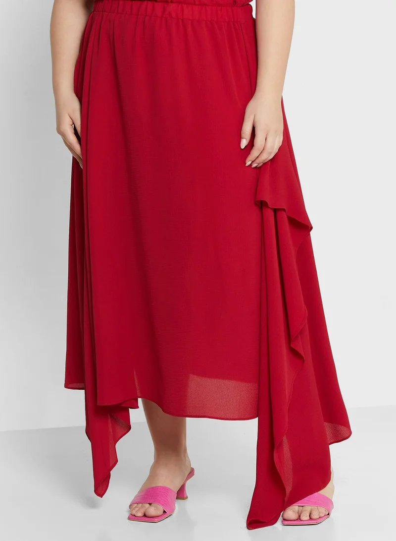 Ella Plus Asymmetrical Top and Skirt Set