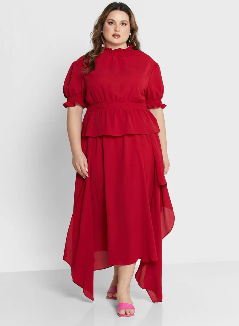 Ella Plus Asymmetrical Top and Skirt Set