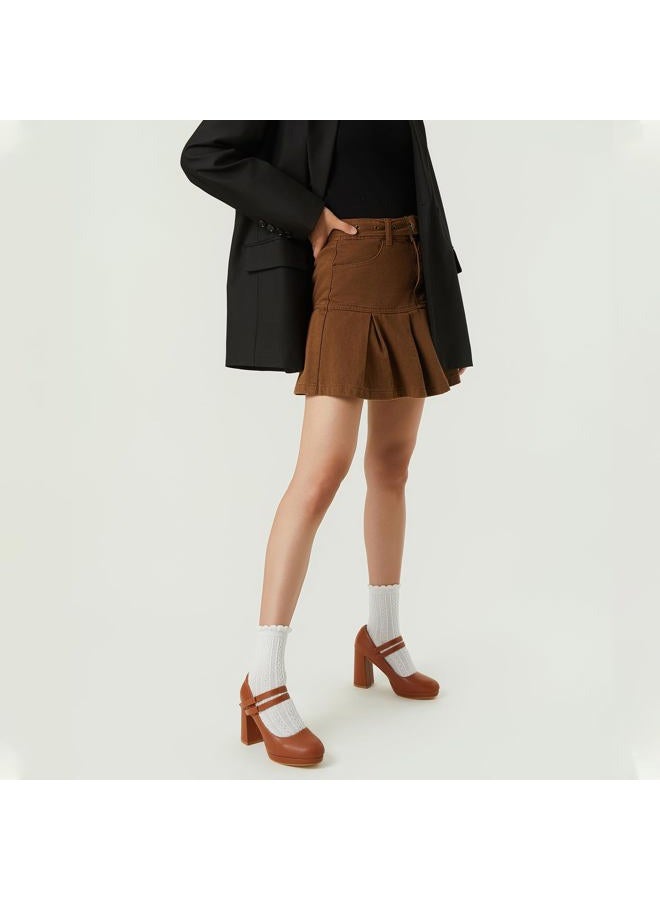 Trary Mary Jane Shoes Women Heels Platform Chunky Block High Heels with Double Strap Women's Pumps Comfortable Dress Pumps for Party Wedding Office Round Toe Heel Shoes, Brown Pu, 8 - Image 5