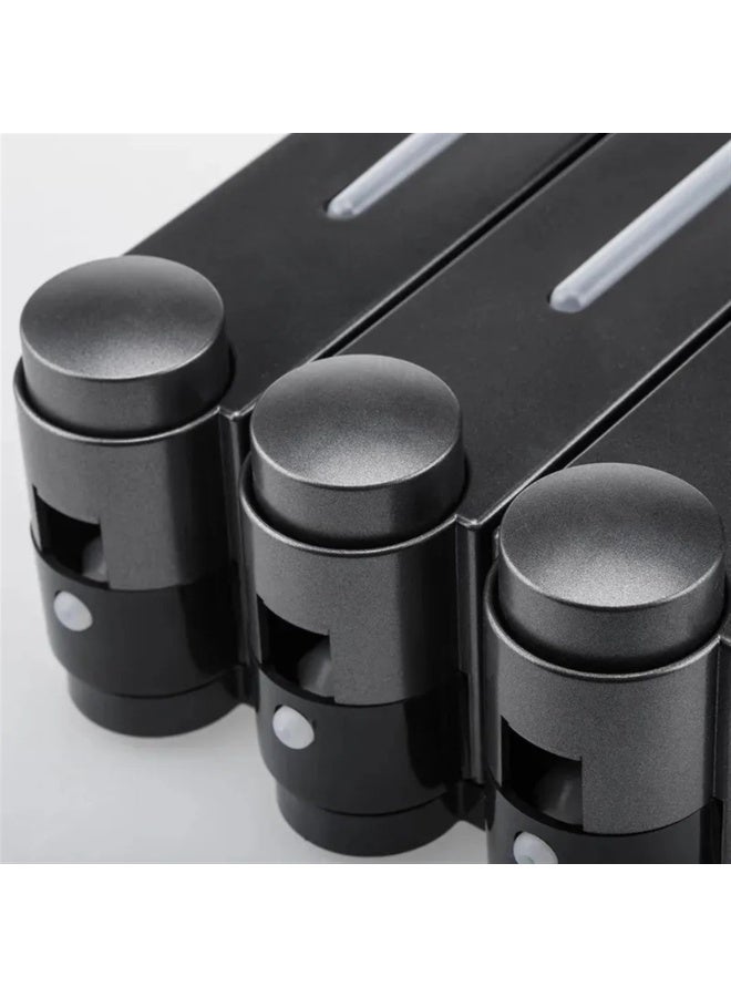 موزع شامبو وبلسم، موزع صابون استحمام 3 حجرات سعة 420 مل، حاوية جل استحمام، مثقاب، موزع مضخة دش مثبت على الحائط، منظم للحمامات والفنادق والمطابخ (لون) - Image 2