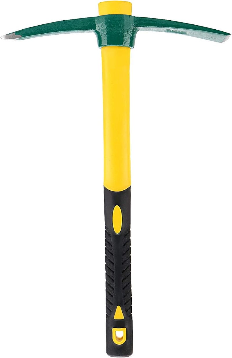 17.7 Inch Pick Mattock Hoe, Forged Garden Pick, Weeding Mattock Hoe Agriculture Hand Tools with Heavy-Duty Fiberglass Handle for Weeding Cultivating Camping or Prospecting - Image 1