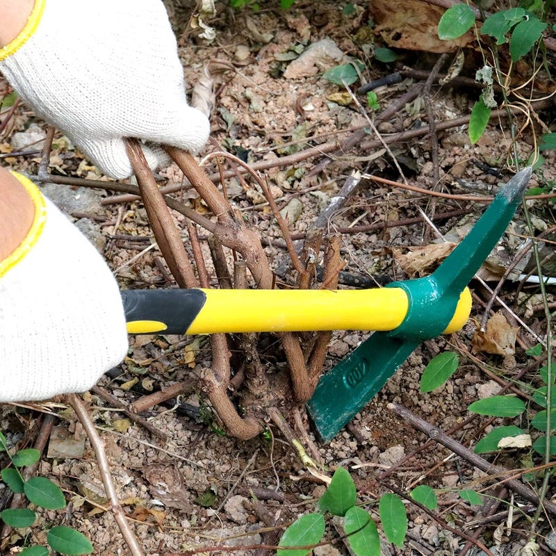 17.7 Inch Pick Mattock Hoe, Forged Garden Pick, Weeding Mattock Hoe Agriculture Hand Tools with Heavy-Duty Fiberglass Handle for Weeding Cultivating Camping or Prospecting - Image 4