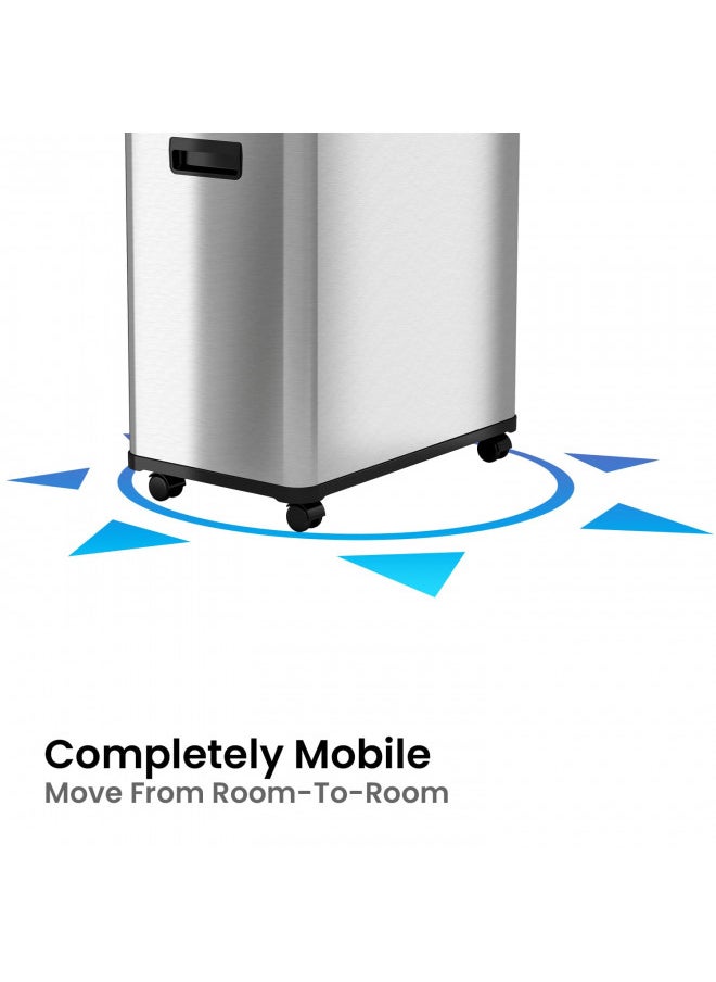 iTouchless iTouchless Stainless Steel Dual-Compartment (8 Gallon Each) 60 Liter Kitchen Garbage Waste Solution 16 Gallon Touchless Sensor Trash Can/Recycle Bin  - Image 2
