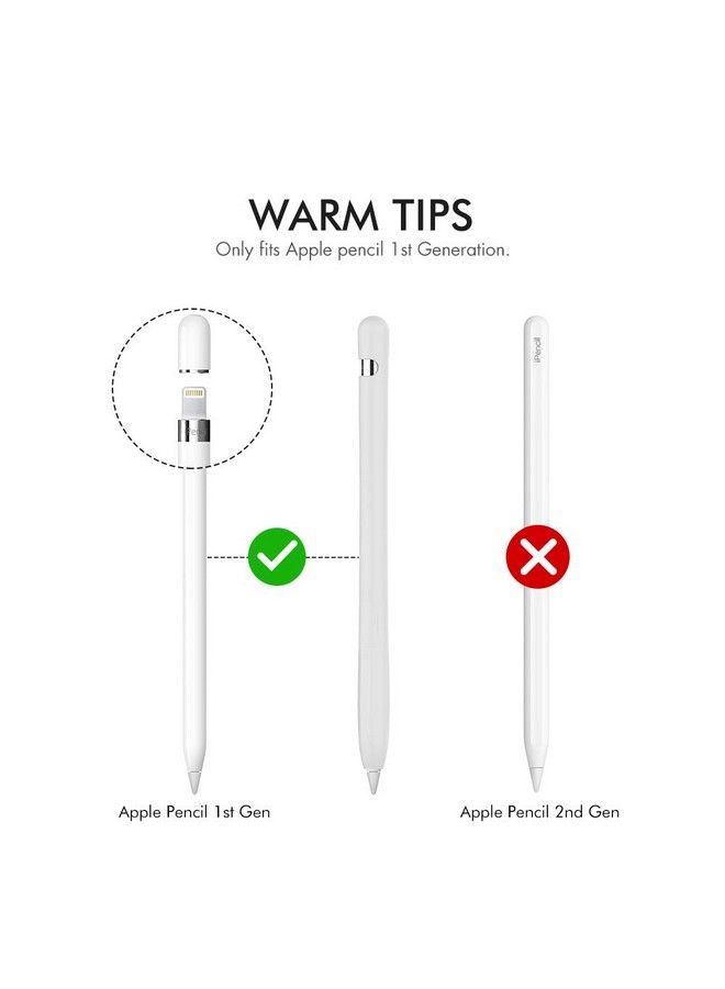 Ahastyle غطاء مضاد للانزلاق من السيليكون لحماية القلم [مجموعة ربط محول الكابل المضافة] متوافق مع قلم أبل الجيل الأول - Image 3