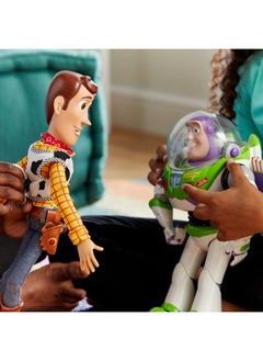 Disney store Official Woody Interactive Talking Action Figure Toy Story Toys Pull String Woody Toy Story Doll With Phrases & Interactive Feature, Soft Body Construction, Detachable Cowboy Hat  - Image 4