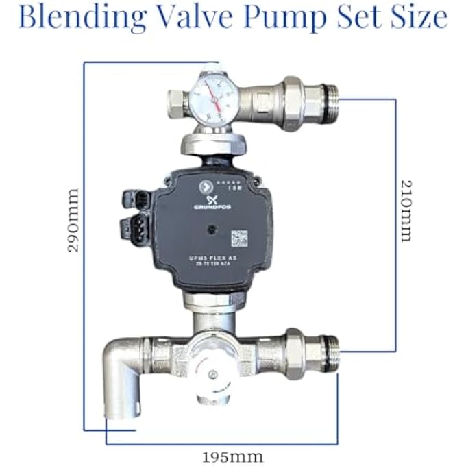 Grundfos UPM3 PUMP 25-70 130 WITH BLENDING VALVE FOR UNDERFLOOR HEATING MANIFOLD - Image 3