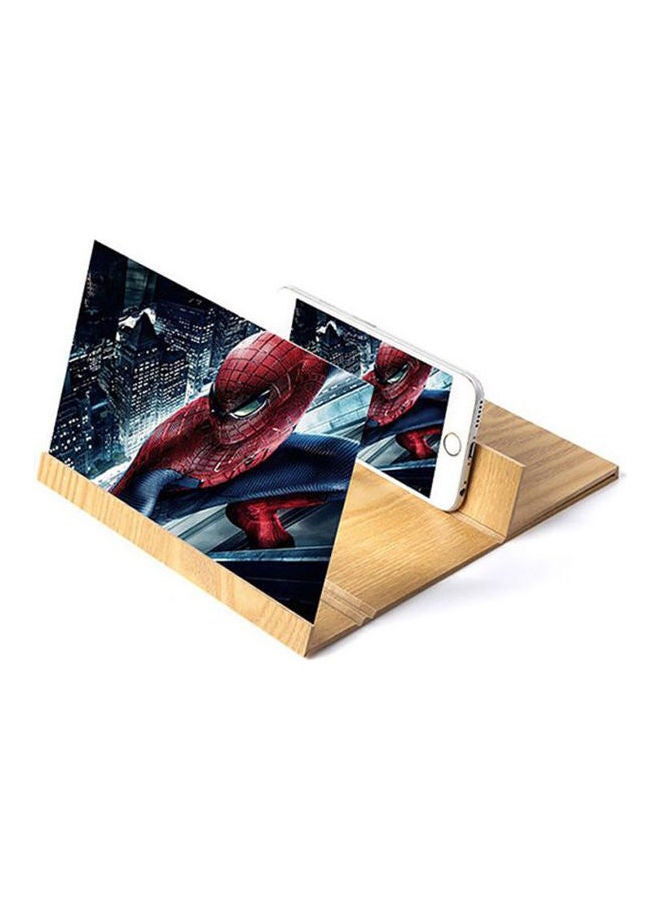 NIBEMINENT Mobile Phone Screen Magnifier 3D Hd Video Amplifier Folding Enlarged Expander Stand Beige