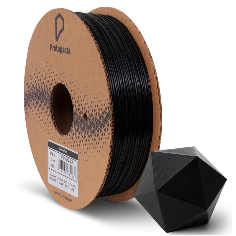 Protopasta 3D Printer Filament PLA Filament 175mm Black Opaque HT PLA 1kg Spool