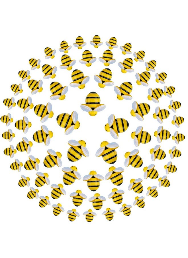 Waydress 105 Pieces Tiny Resin Bees Decor Honeybee Shape Resin Crafts Bumble Diy Bee Embellishments With Storage Box For Home Party Handicrafts Making Decorations, 4 Sizes  - Image 1