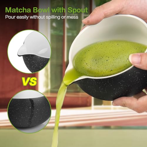 ChefBee 8PCS Matcha Whisk Set - Ceramic Matcha Tea Bowl Kit Set Includes Bowl, Whisk and Chasen Holder, Sifter, Bamboo Spoon & Scoop, Scoop Rest, Tea Towel, Christmas Macha Gift for Beginners Lovers - Image 3