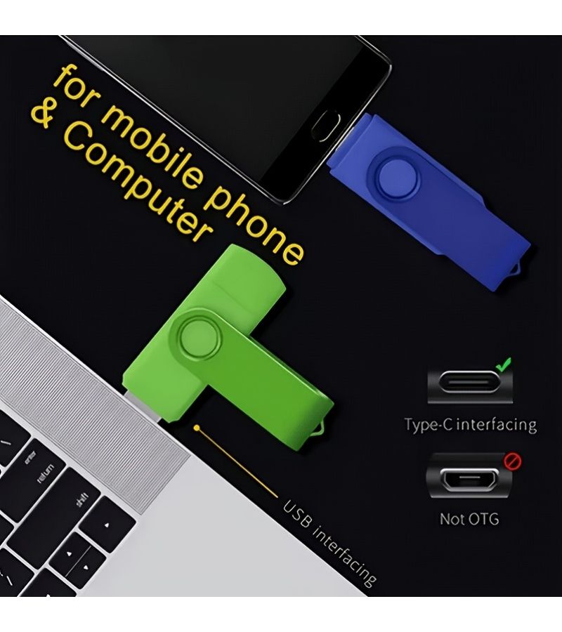 2026 New Type C High Speed USB Flash Drive OTG Pen Drive 128MB Black For Laptop Desktop Expansion Data Photo Video Music Storage Smartphone Storage Business Gift Fashionable Design - Image 5