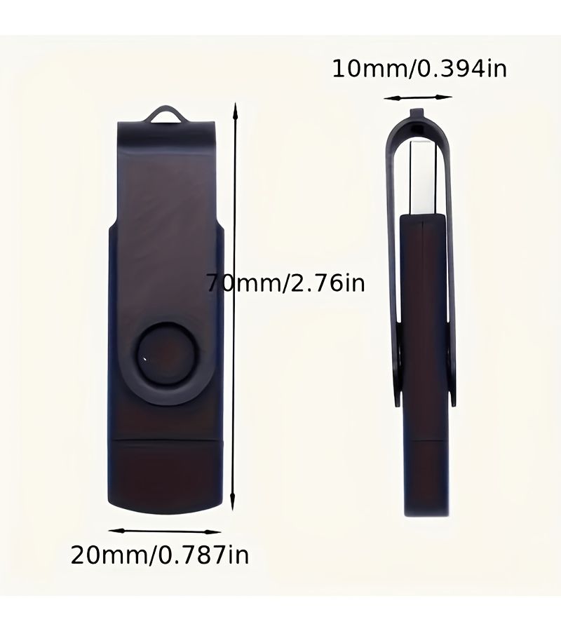 2026 New Type C High Speed USB Flash Drive OTG Pen Drive 128MB Black For Laptop Desktop Expansion Data Photo Video Music Storage Smartphone Storage Business Gift Fashionable Design - Image 2