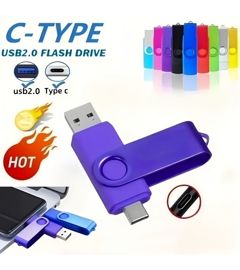 2026 New Type C High Speed USB Flash Drive OTG Pen Drive 128MB Black For Laptop Desktop Expansion Data Photo Video Music Storage Smartphone Storage Business Gift Fashionable Design - Image 1