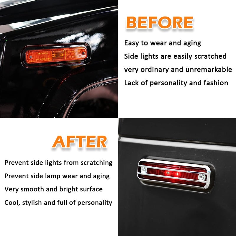 USSKYBOY Chrome Plated Side Marker Guard Trim Protector Exterior Accessories for 2003-2009 Hummer H2 SUV SUT - Image 2