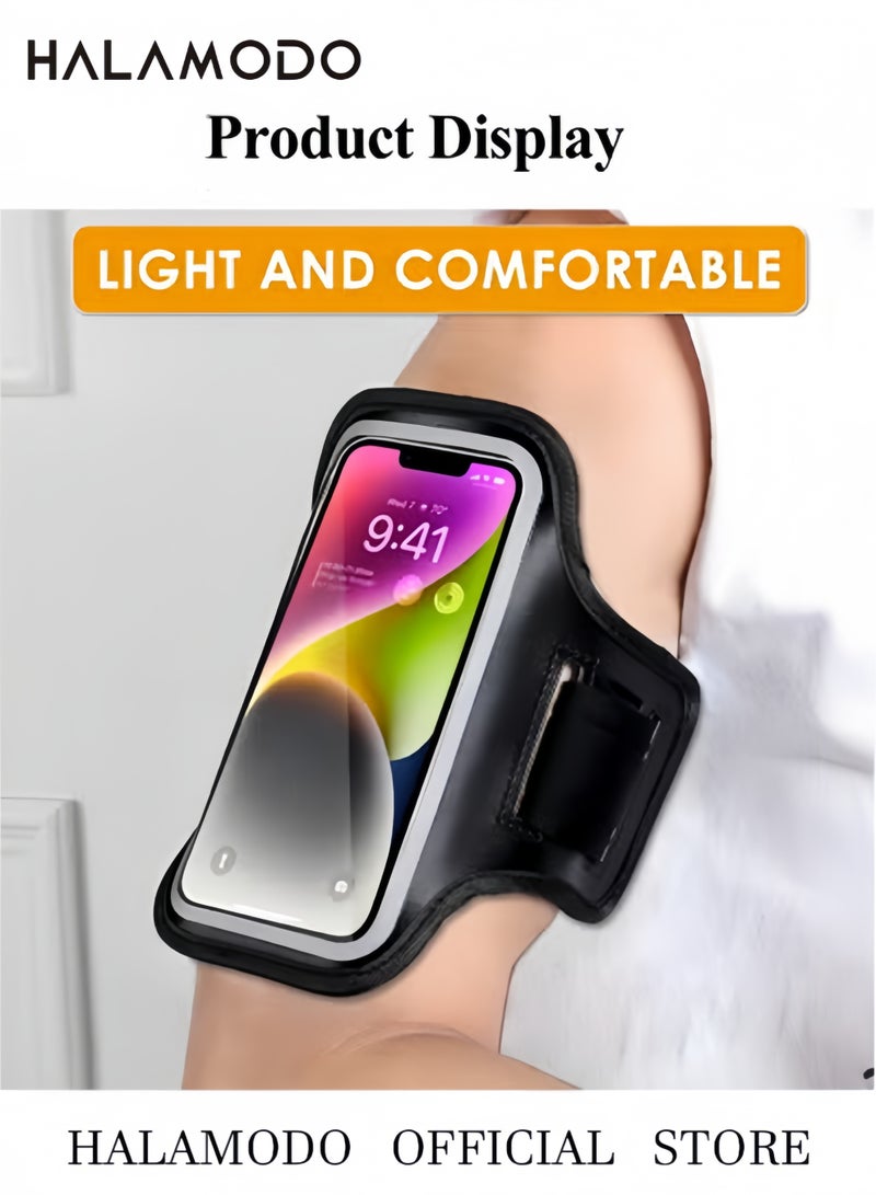 HALAMODO Running Armband Cell Phone Armband for iPhone 14 13 Pro 14 Plus 12 11 XR XS, Galaxy S20/S10 Water Resistant Sports Phone Holder Case & Zipper Slot Car Key Holder for 6.5 inch Phone - Image 5