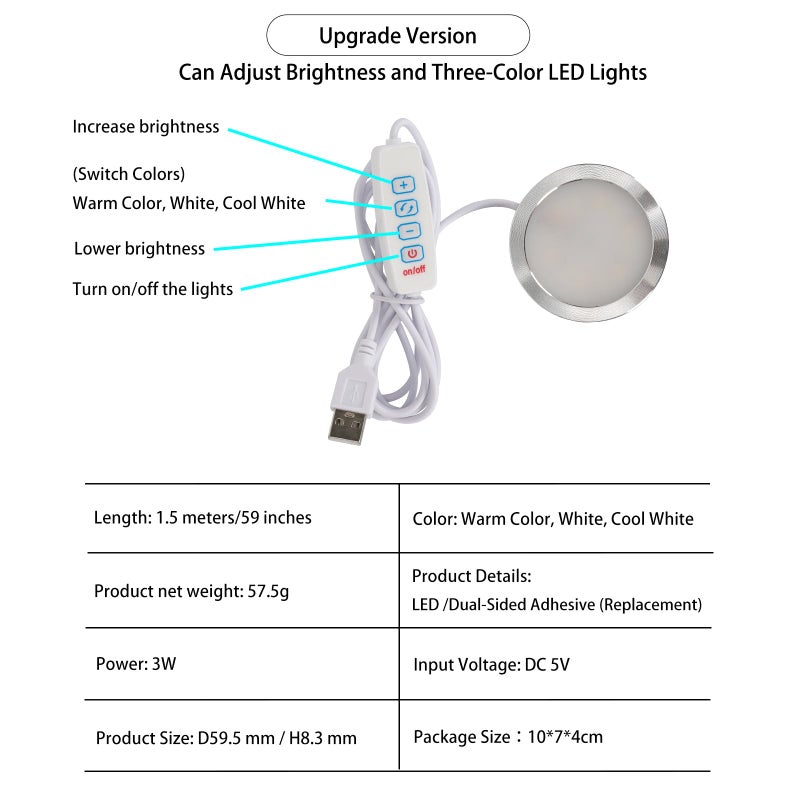 3DZWMAN طقم مصابيح LED لطابعة ثلاثية الأبعاد، 3 ألوان، تعمل بجهد 5 فولت عبر USB، ضوء دافئ 3000K، قطع نموذجية للأجهزة DIY - Image 2