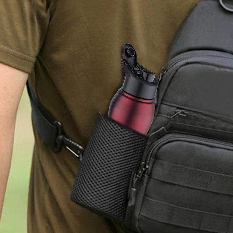 BOROSIL زجاجة ماء من الفولاذ المقاوم للصدأ Grip-n-Sip، مارون 1 لتر - Image 4