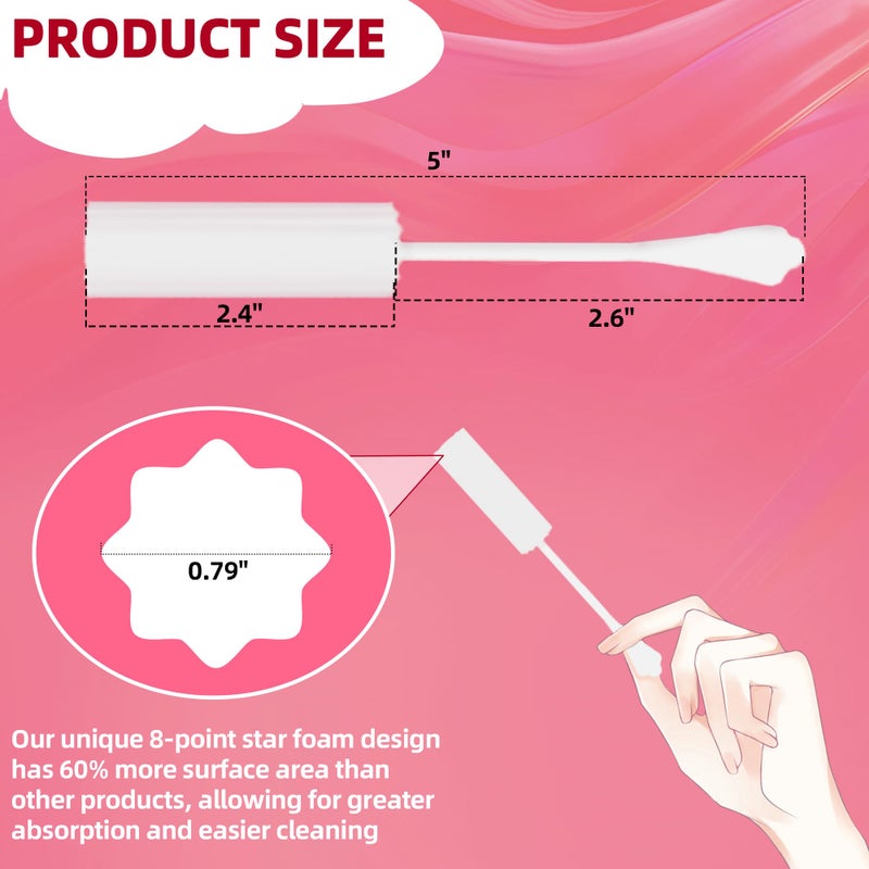 Calvana (30-Pack) Calvana White Drip Sticks For Females  Drip Stick Absorbing Sponge  Awkward Essentials  Soft And Comfortable Design  Long Handle Easy Grip  Individually Packaged - Image 2