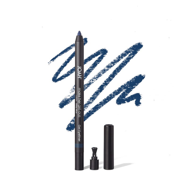 JOAH Make Her Gel-ous Gel Eyeliner with Self-Sharpening Pencil, Waterproof & Long-Lasting Intense Color Definition & Finish, Creamy No-Tug Formula - Deep Blue - Image 1