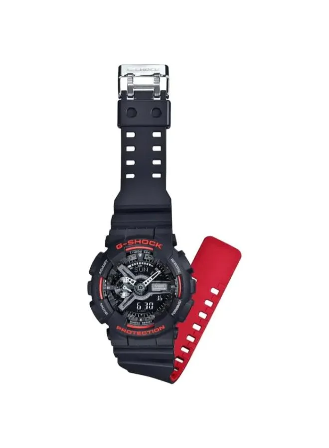 جي شوك Men's Analog-Digital Display Watch With Two Tone Resin Strap - GA-110HR-1ADR