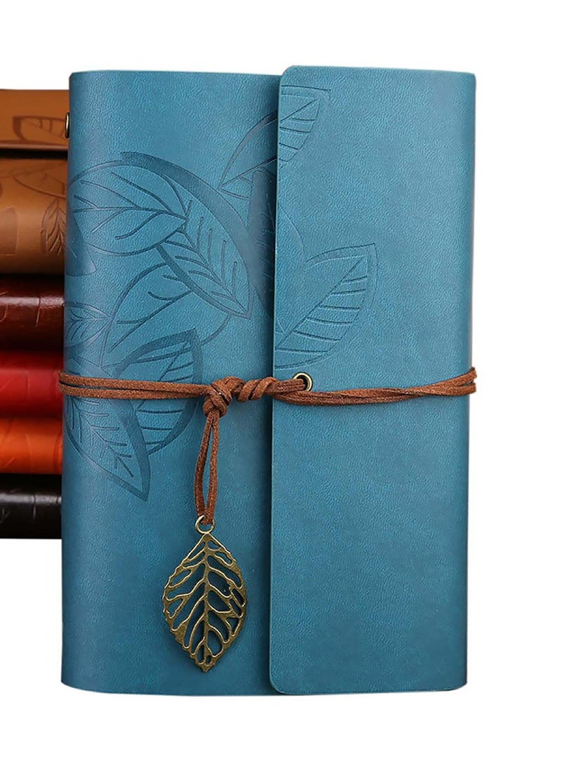 SOLARAE Writing Journal Diary, PU Leather Spiral Blank String Daily Notepad Unlined Paper Retro Pendants Classic Loose Leaf, Travel Journals to Write in for Girls and Boys Ideal Gifts - Image 3