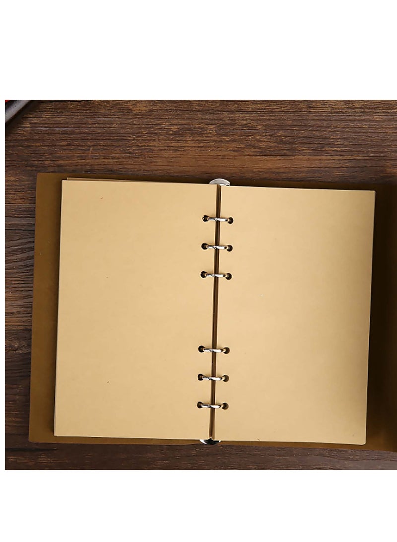 SOLARAE Writing Journal Diary, PU Leather Spiral Blank String Daily Notepad Unlined Paper Retro Pendants Classic Loose Leaf, Travel Journals to Write in for Girls and Boys Ideal Gifts - Image 4