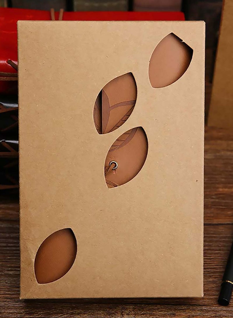 SOLARAE Writing Journal Diary, PU Leather Spiral Blank String Daily Notepad Unlined Paper Retro Pendants Classic Loose Leaf, Travel Journals to Write in for Girls and Boys Ideal Gifts - Image 5