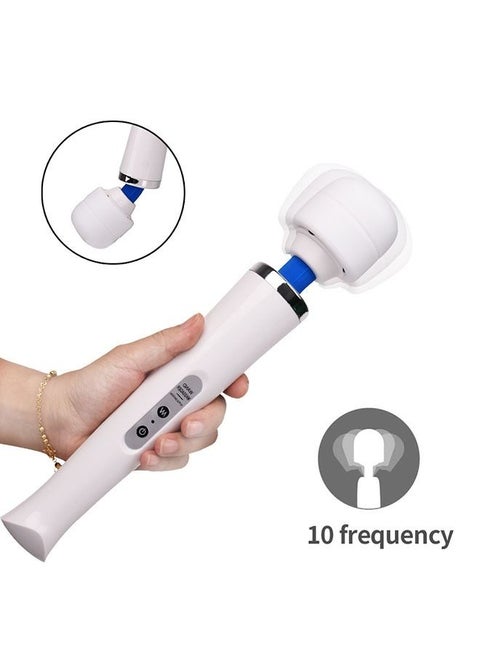 Soft Silicone Massager Comfortable Massager 10 Vibration Modes Vibrating Massager White