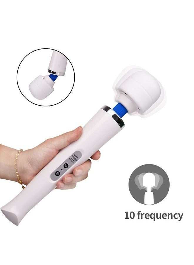 Soft Silicone Massager Comfortable Massager 10 Vibration Modes Vibrating Massager White