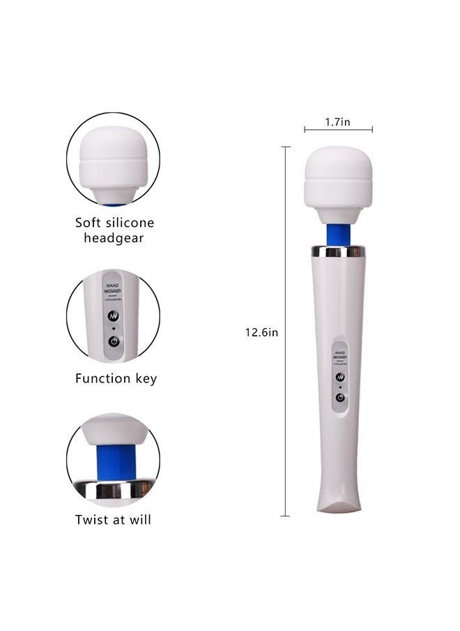 Soft Silicone Massager Comfortable Massager 10 Vibration Modes Vibrating Massager White