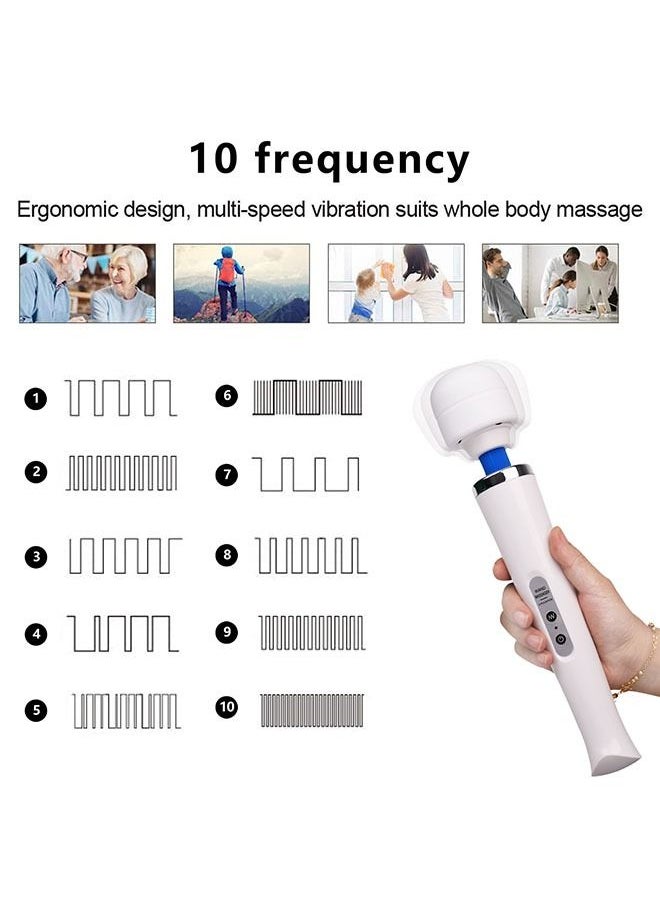 Soft Silicone Massager Comfortable Massager 10 Vibration Modes Vibrating Massager White