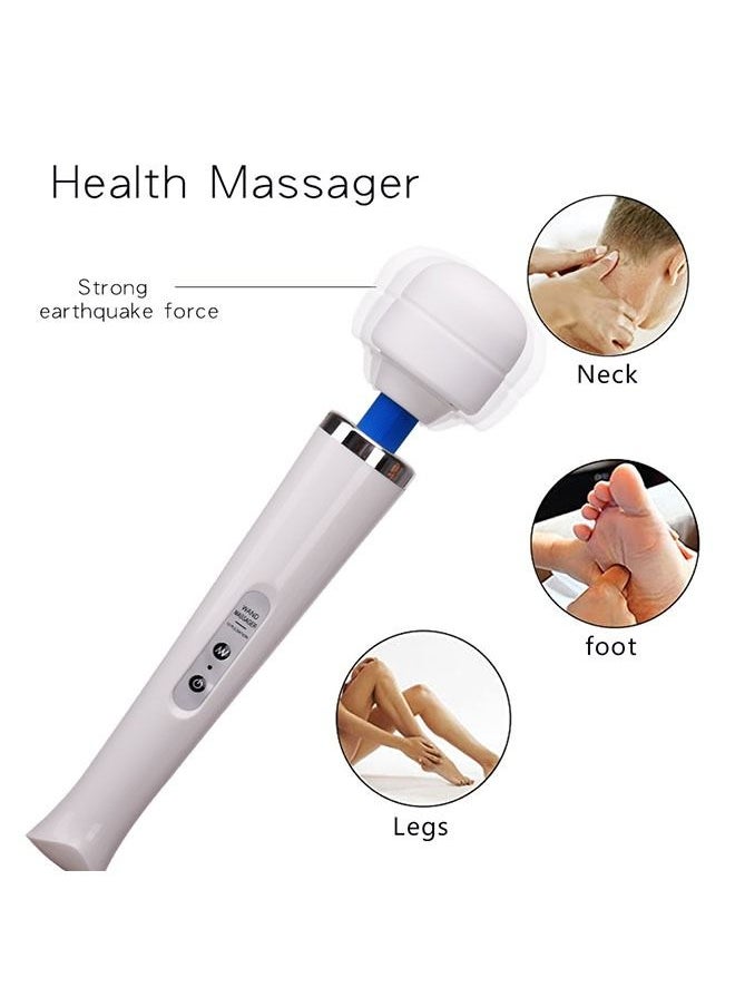 Soft Silicone Massager Comfortable Massager 10 Vibration Modes Vibrating Massager White
