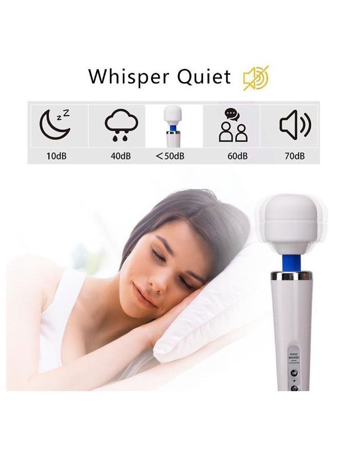 Soft Silicone Massager Comfortable Massager 10 Vibration Modes Vibrating Massager White