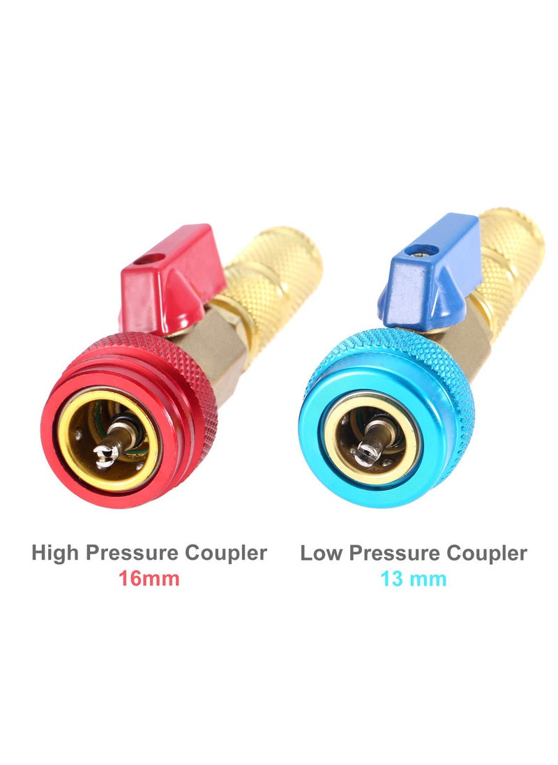 SYOSI - R134A Valve Core Quick Remover Installer, High Low Pressure Valve Core Remover Tools Kit for R13A Refrigerant Air Conditioner System - Image 1