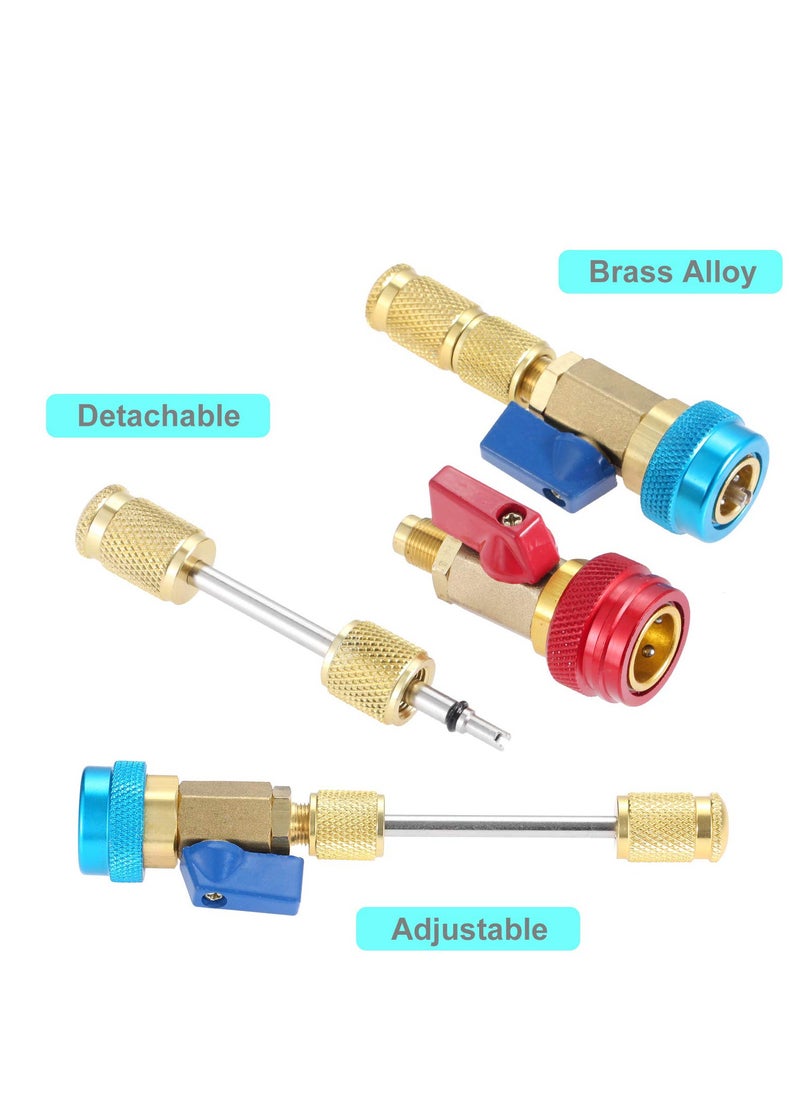 SYOSI - R134A Valve Core Quick Remover Installer, High Low Pressure Valve Core Remover Tools Kit for R13A Refrigerant Air Conditioner System - Image 1