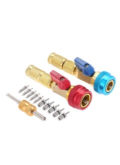 R134A Valve Core Quick Remover Installer, High Low Pressure Valve Core Remover Tools Kit for R13A Refrigerant Air Conditioner System