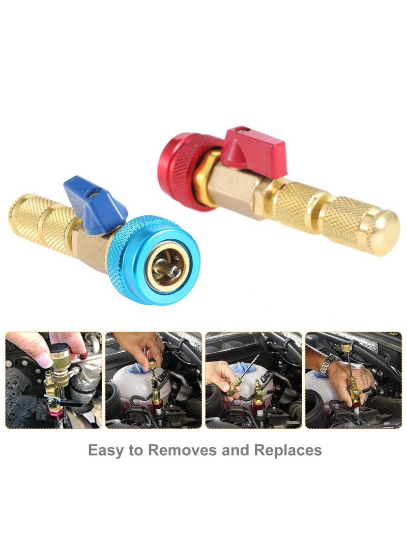 SYOSI - R134A Valve Core Quick Remover Installer, High Low Pressure Valve Core Remover Tools Kit for R13A Refrigerant Air Conditioner System - Image 1
