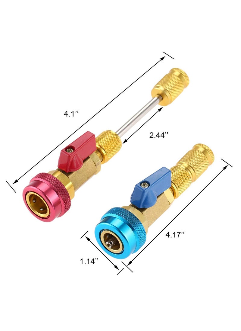 SYOSI - R134A Valve Core Quick Remover Installer, High Low Pressure Valve Core Remover Tools Kit for R13A Refrigerant Air Conditioner System - Image 1