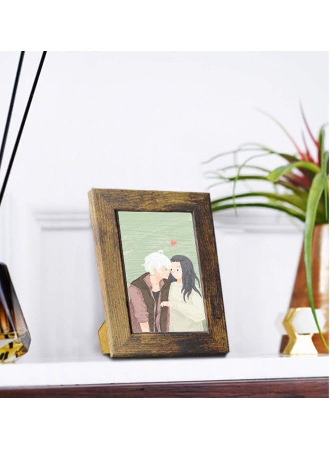 PETAFLOP Picture Frames 4x6 Rustic Frame Fits 4 by 6 Inch Prints Wall Tabletop Display  7 Pack - Image 5