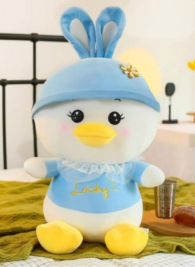 Cuddles Adorable Marshmallow  Duck With Funky Cap Plush Stuffed Animal Toy 20cm-Blue - Image 1